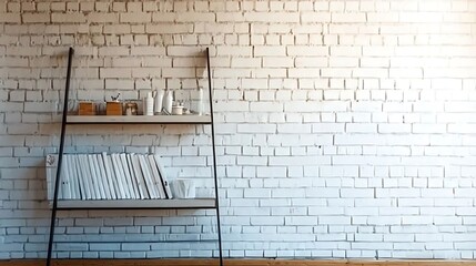 Modern Minimalistic Concrete Coworking Office room with Blank Walls, High Ceilings,and Mockup Frame