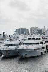 Fototapeta premium Vertical photo at the Fort Lauderdale International Boat Show 2024