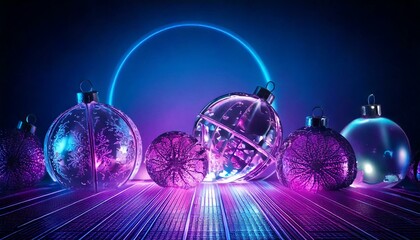 Synthwave Christmas Ornaments - generative ai, üretken yapay zeka, 
