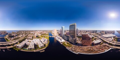 Tampa, Florida usa aerial 360 drone photo for vr headsets