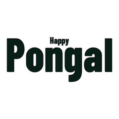 Happy Pongal Design Text Typography Collection Vector Illustration