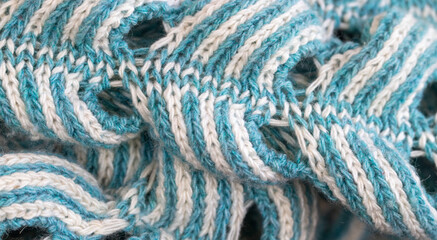 flat knitting, loop, close -up. macro.