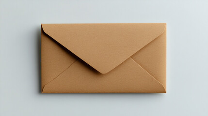 minimalist flat lay featuring a blank white card alongside a kraft brown paper envelope, symbolizing creativity and potential. Ideal for invitations, announcements, or personal messages in a clean aes