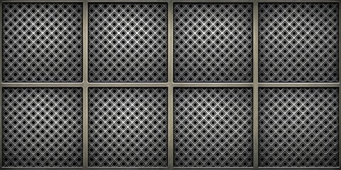 Silver Diamond Grid Close-Up Metallic Surface with Modern Industrial Design - Abstract Texture Background for Graphic Design Projects