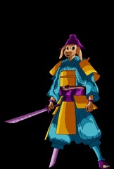 Illustration image of a dog samurai 