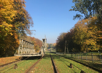 Inclined Planes and carriage - Elblag Canal, ships transported over hills. Unesco memorial. Poland (Buczyniec).