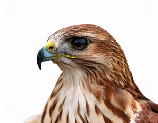 Fototapeta premium A majestic hawk with a piercing gaze, showcasing its intricate feather patterns and sharp beak