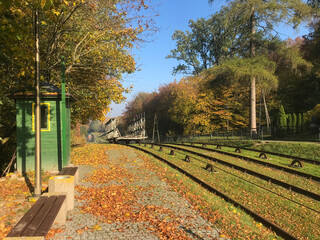 Inclined Planes and carriage - Elblag Canal, ships transported over hills. Unesco memorial. Poland (Buczyniec).