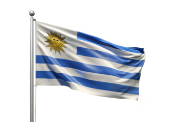 Uruguay Flag on a transparent background.