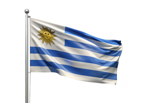 Uruguay Flag on a transparent background.