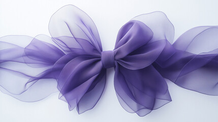 Naklejka premium purple bow on a white background