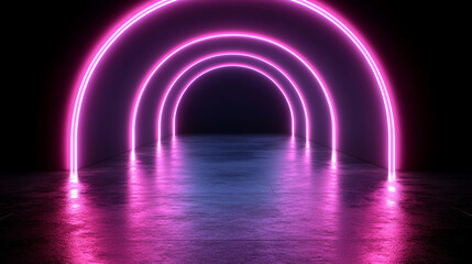 vibrant futuristic scene featuring illuminated neon lights and dynamic light streaks, evoking a sense of technology, innovation, and the thrill of the unknown in a sci-fi landscap