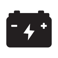 Car battery icon. Car accumulator icon. Auto battery symbols.