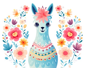 PNG A llama art pattern cute.