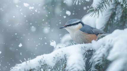 Observing this enchanting creature against the backdrop of a serene winter wonderland evokes a sense of tranquility and awe. The Krupers Nuthatch not only adds a touch of natural beauty to 