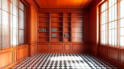 Obraz premium Modern Minimalistic Concrete Coworking Office room with Blank Walls, High Ceilings,and Mockup Frame