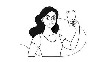 Young Woman Taking a Selfie with Her Smartphone