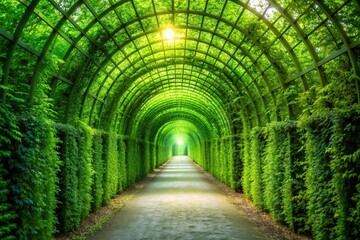 Obraz premium Macro green tunnel with light background wallpaper
