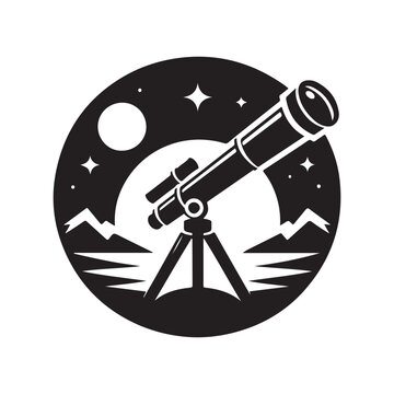 recommend clip art: Telescope Silhouette Vector Illustrations - Perfect for Astronomy Designs