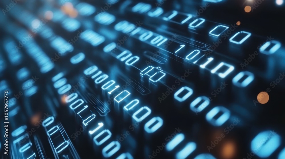 Poster abstract digital binary code background
