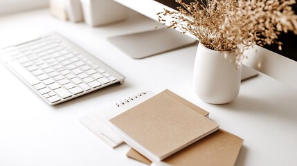 Modern Minimalistic Concrete Coworking Office room with Blank Walls, High Ceilings,and Mockup Frame