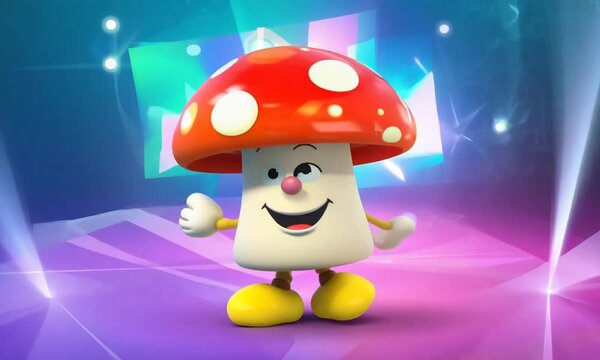 animated mushroom in the forest