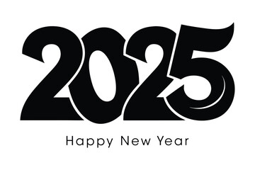 2025 Happy New Year Bold Typography Modern Festive Greeting Design