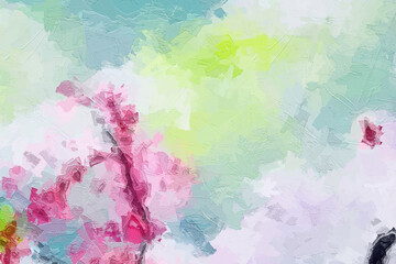 Obraz premium Oil paintings and various flowers, roses, peonies, cats, dogs, plum blossoms, butterflies, dragonflies, and beautiful moons