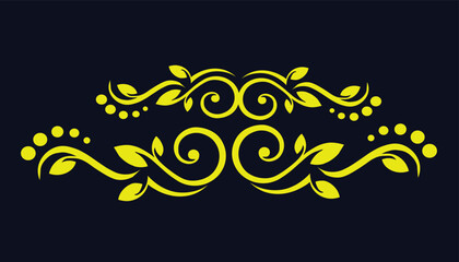 Ornamental Floral Design A classic black and white floral design element featuring elegant, curved leaves and intricate detailing. Perfect for use in decorative borders, logos, or vintage-inspired gra © mafas