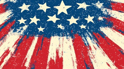 Vintage American Flag Design with Stars and Stripes Pattern