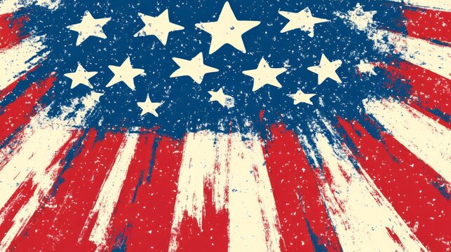 Vintage American Flag Design with Stars and Stripes Pattern