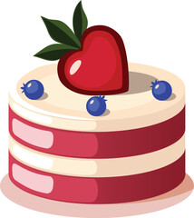 Romantic Cupcake with Strawberry and Heart Topper