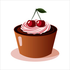 Cherry-Themed Dessert Vector Art