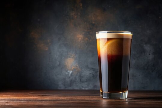 Macro Cold Nitro Brew Coffee in Sleek Glass