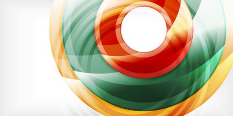 Obraz premium Bright colorful circles with light effects. Abstract background
