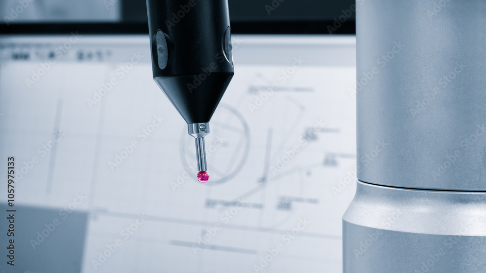 Aufkleber a machine is drilling a hole into a piece of metal. the machine is a cnc machine, which means it is 