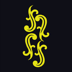 Obraz premium Ornamental Floral Design A classic black and white floral design element featuring elegant, curved leaves and intricate detailing. Perfect for use in decorative borders, logos, or vintage-inspired gra