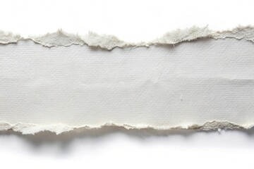 Macro white ripped torn paper edges isolated on white background