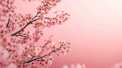 Obraz premium Soft pink cherry blossoms against a blurred background.
