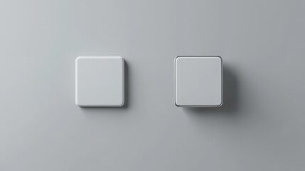 Minimalist White Light Switches on Gray Wall