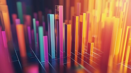 Obraz premium A 3D business graph illustrating growth and financial success in a modern context.