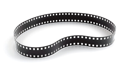 a blank white space framed by a classic film strip design, characterized by black edges and perforated holes along the sides