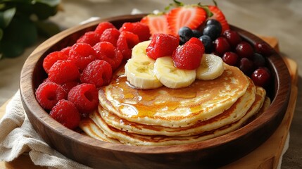Fresh Farmers Brunch with Pancakes and Berries