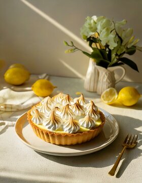 Tarta de lim&oacute;n con merengue