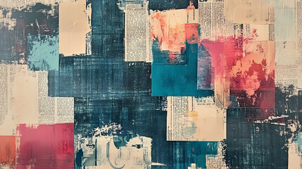 Abstract newspaper collage. Vintage Newspaper Texture. Illustration