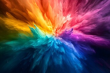 Obraz premium Vivid explosion of colors in a cosmic abstract design