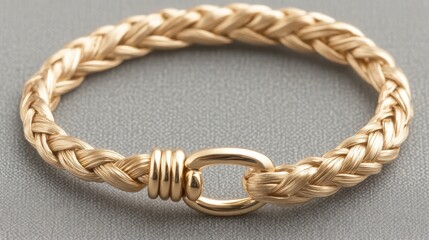 Elegant Gold Braided Bracelet on Display