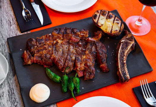 Chuleton de buey in a spanish restaurant