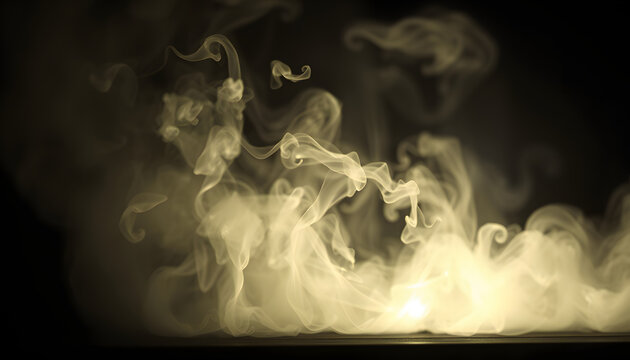 Natural incense fumigation isolated with white highlights, png