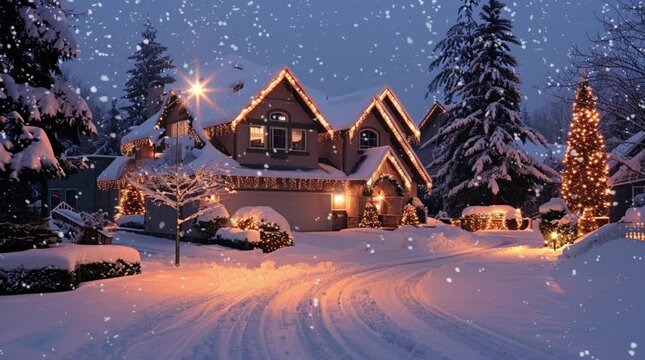 Charming house in a winter landscape, surrounded by snow and a serene atmosphere of tranquility
Seamless looping 4k time-lapse virtual video animation Generated AI